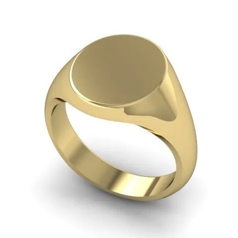 1-3 Initials Victorian Style Seal Engraved  16mm x 13mm  -   18 Carat Yellow Gold Signet Ring