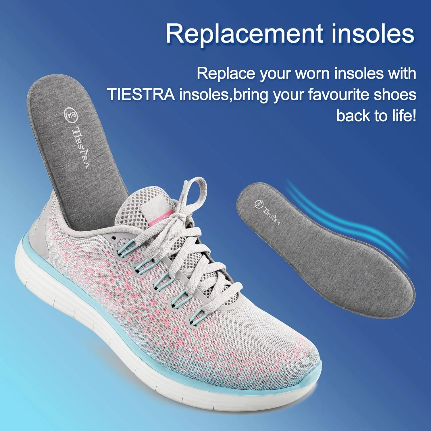 2 Pair -Shoe Inserts for Mens Memory Foam Insoles,Replacement Insoles for Work Boots Running Shoes, Cushion Shock Absorbing for Foot Pain Relief, Comfort Breathable Inner Soles 46EU,US13
