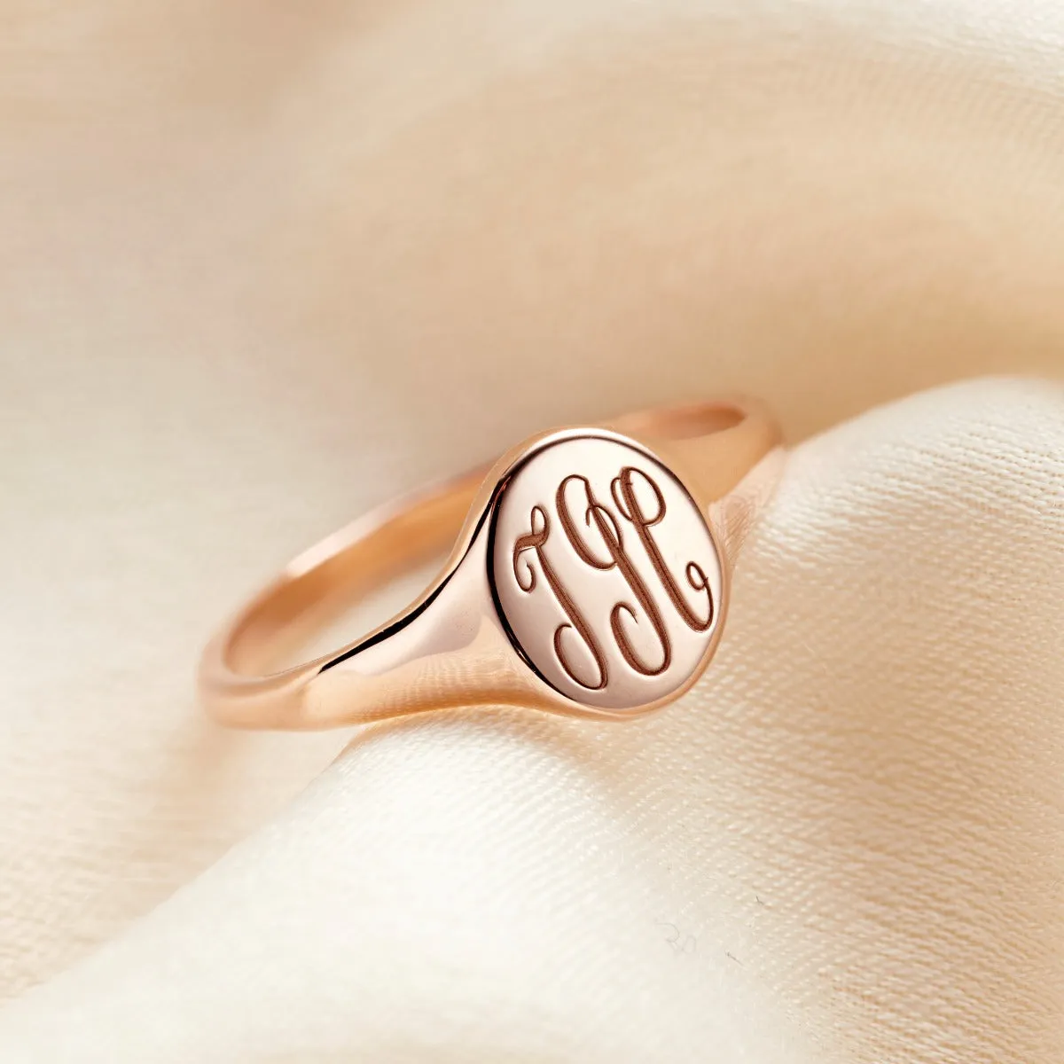 9ct Gold Personalised Monogrammed Signet Ring
