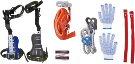 Adjustable Tree Climbing Spikes Set with Safety Belt, Non-Slip Pedals & Gloves - Perfect for Fruit Picking, Hunting, and Outdoor Sports - Carbon Steel, Gear with Multi-Functional Straps