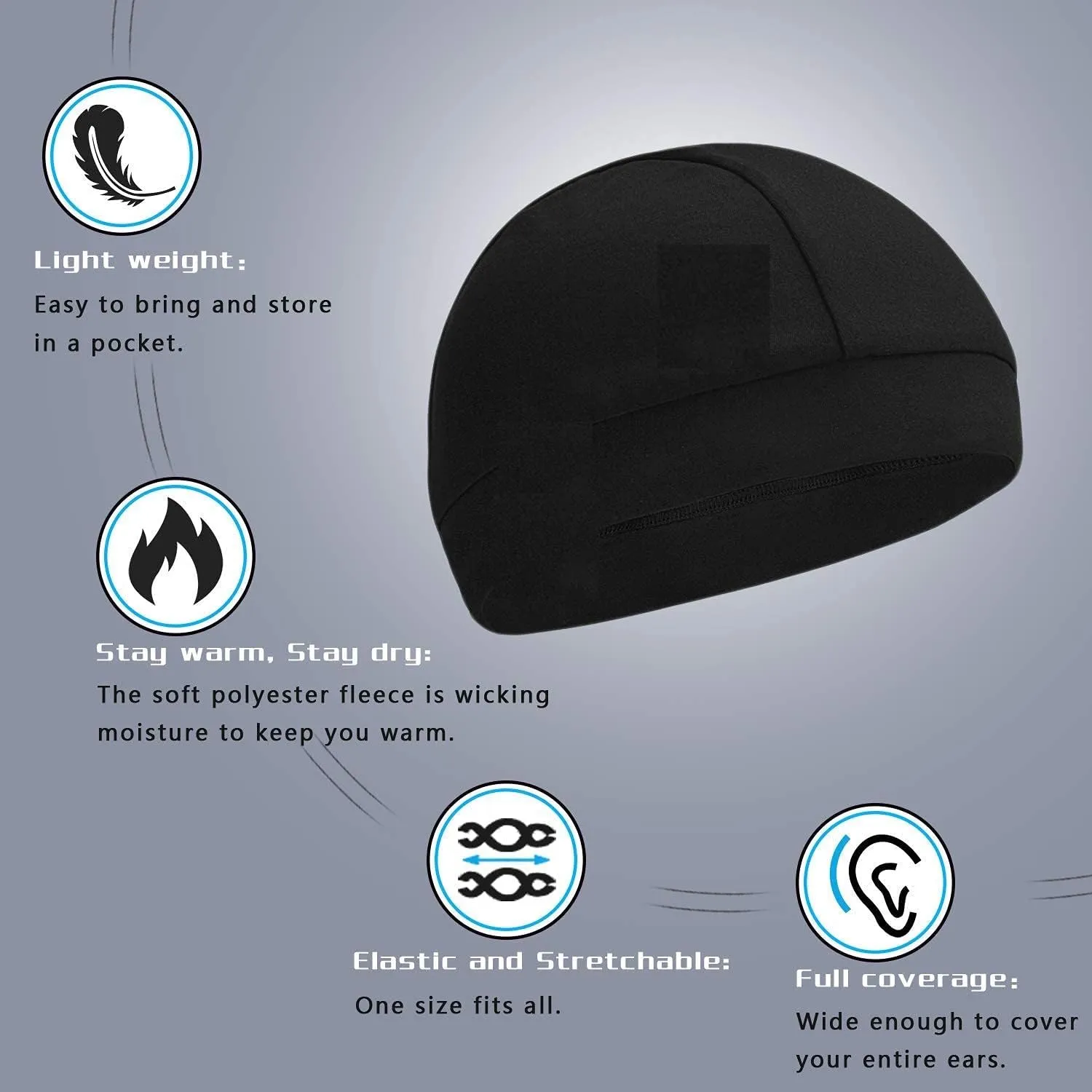 BISMAADH Multi-Purpose Cap Beanie Sleep Hats Stretchy Helmet Liner Running Headwear for Men Women