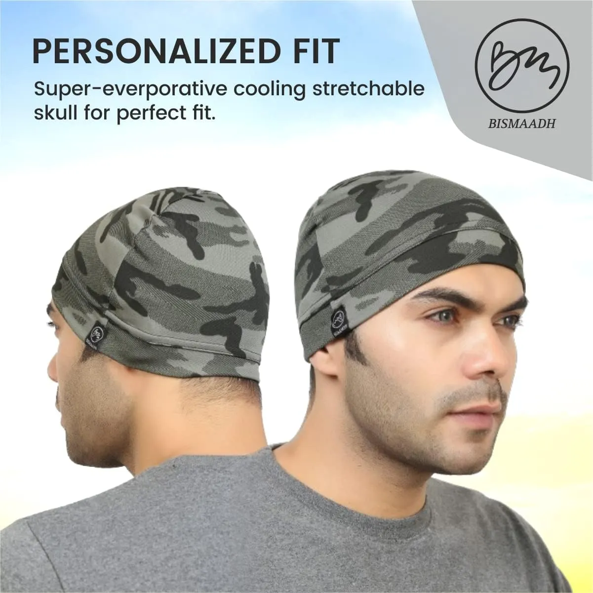 BISMAADH Multi-Purpose Cap Beanie Sleep Hats Stretchy Helmet Liner Running Headwear for Men Women