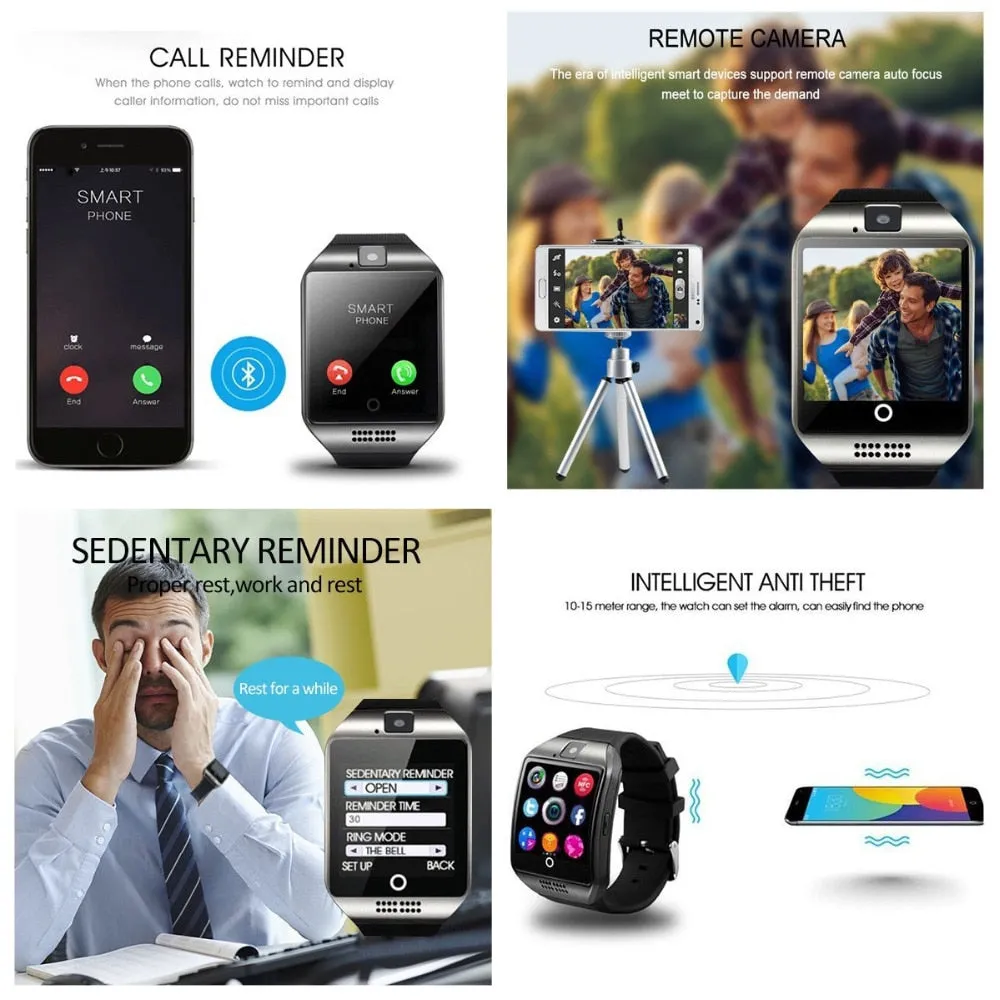 Bluetooth Smart Watch Touchscreen with Camera,Unlocked Watch Cell Phone with Sim Card Slot, Supports MP3 Player Music Playing