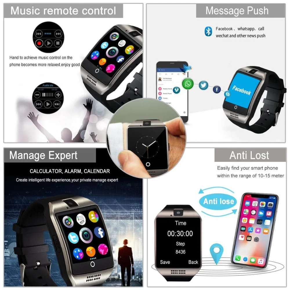 Bluetooth Smart Watch Touchscreen with Camera,Unlocked Watch Cell Phone with Sim Card Slot, Supports MP3 Player Music Playing