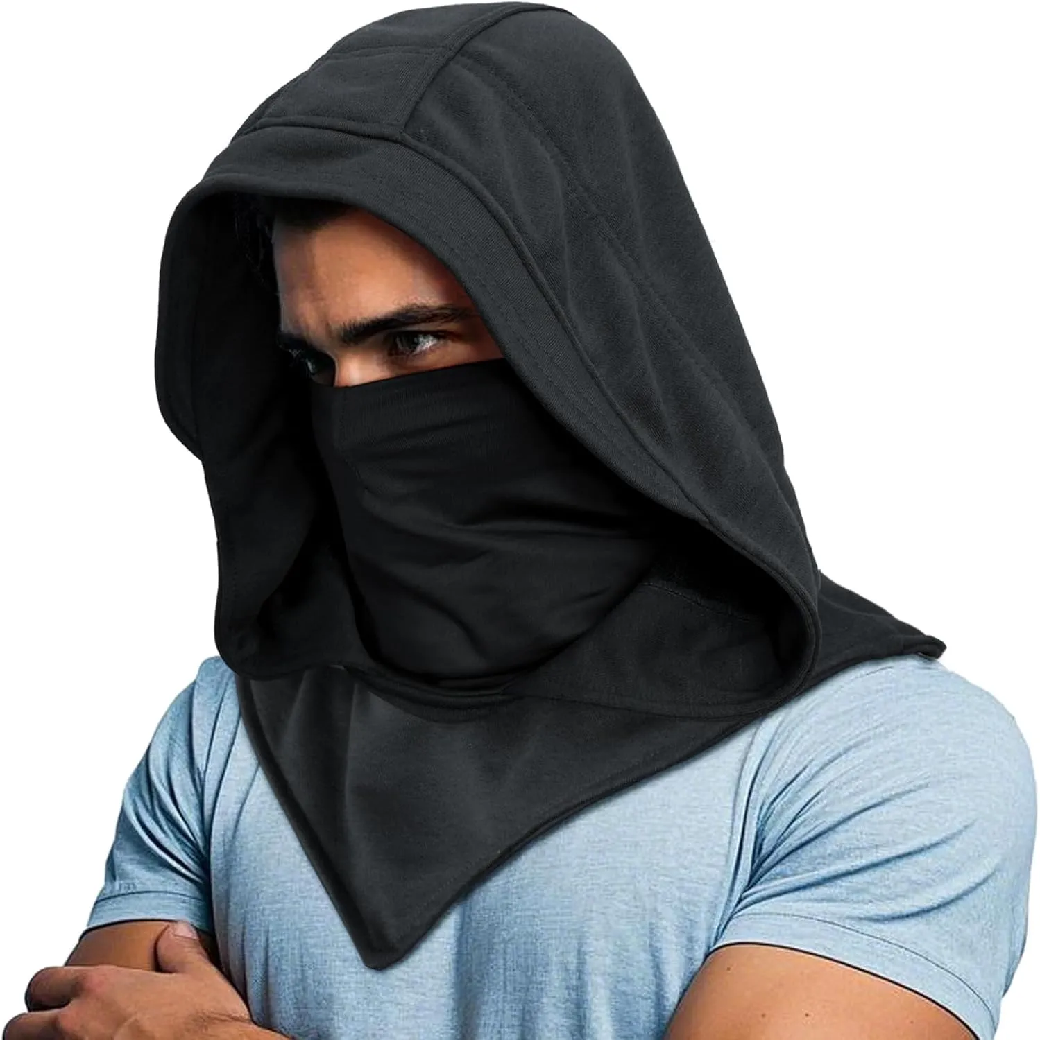 Daily Wear Breathable Face & Neck Gaiter Winter Warmer| Halloween Punk Rogue Hooded Scarf |Wide Variety Costume Cowl