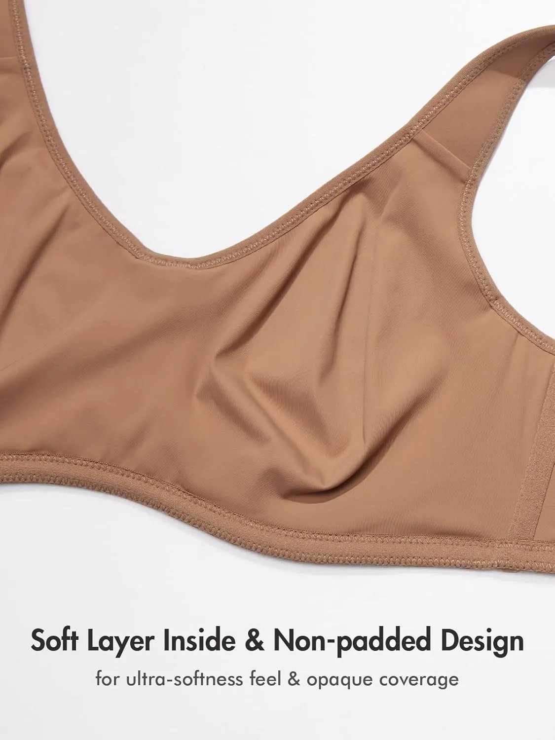 DELIMIRA Women's Confishape Full Coverage Bra Plus Size Supportive Underwire Unlined Comfortable Bras