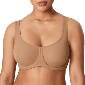 DELIMIRA Women's Confishape Full Coverage Bra Plus Size Supportive Underwire Unlined Comfortable Bras