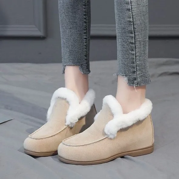 Dyavor Women Orthopedic Boots Thick Plush Slip-ons