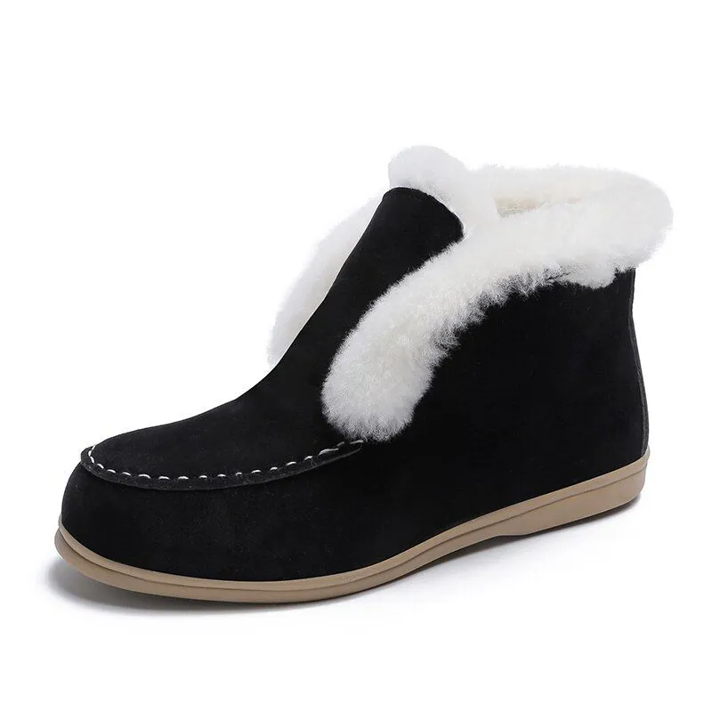 Dyavor Women Orthopedic Boots Thick Plush Slip-ons