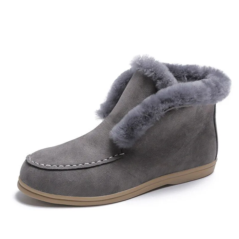 Dyavor Women Orthopedic Boots Thick Plush Slip-ons