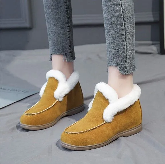 Dyavor Women Orthopedic Boots Thick Plush Slip-ons