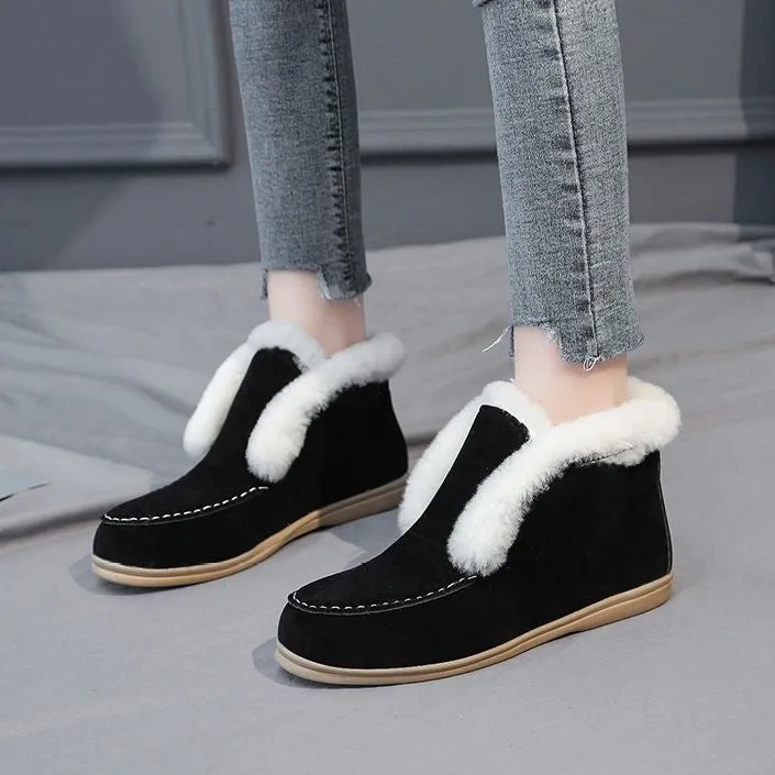 Dyavor Women Orthopedic Boots Thick Plush Slip-ons