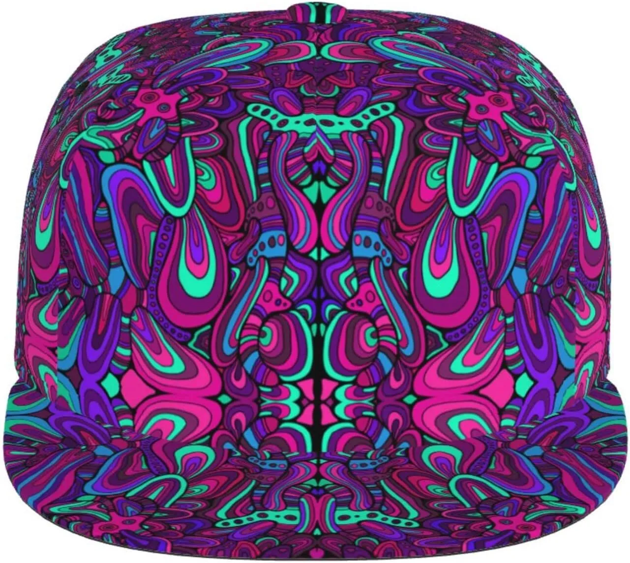 Funny Trippy Baseball Cap Men Women Rainbow Tie Dye Adjustable Snapback Flat Bill Hip Hop Hat