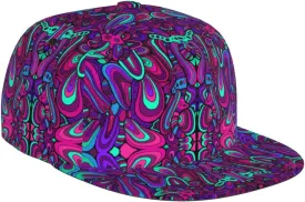 Funny Trippy Baseball Cap Men Women Rainbow Tie Dye Adjustable Snapback Flat Bill Hip Hop Hat
