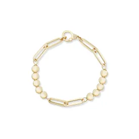 Gold Beaded Paperclip Bracelet