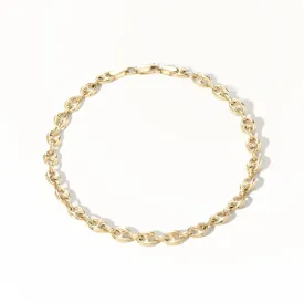 Gold "Puffed Mariner" Chain Bracelet