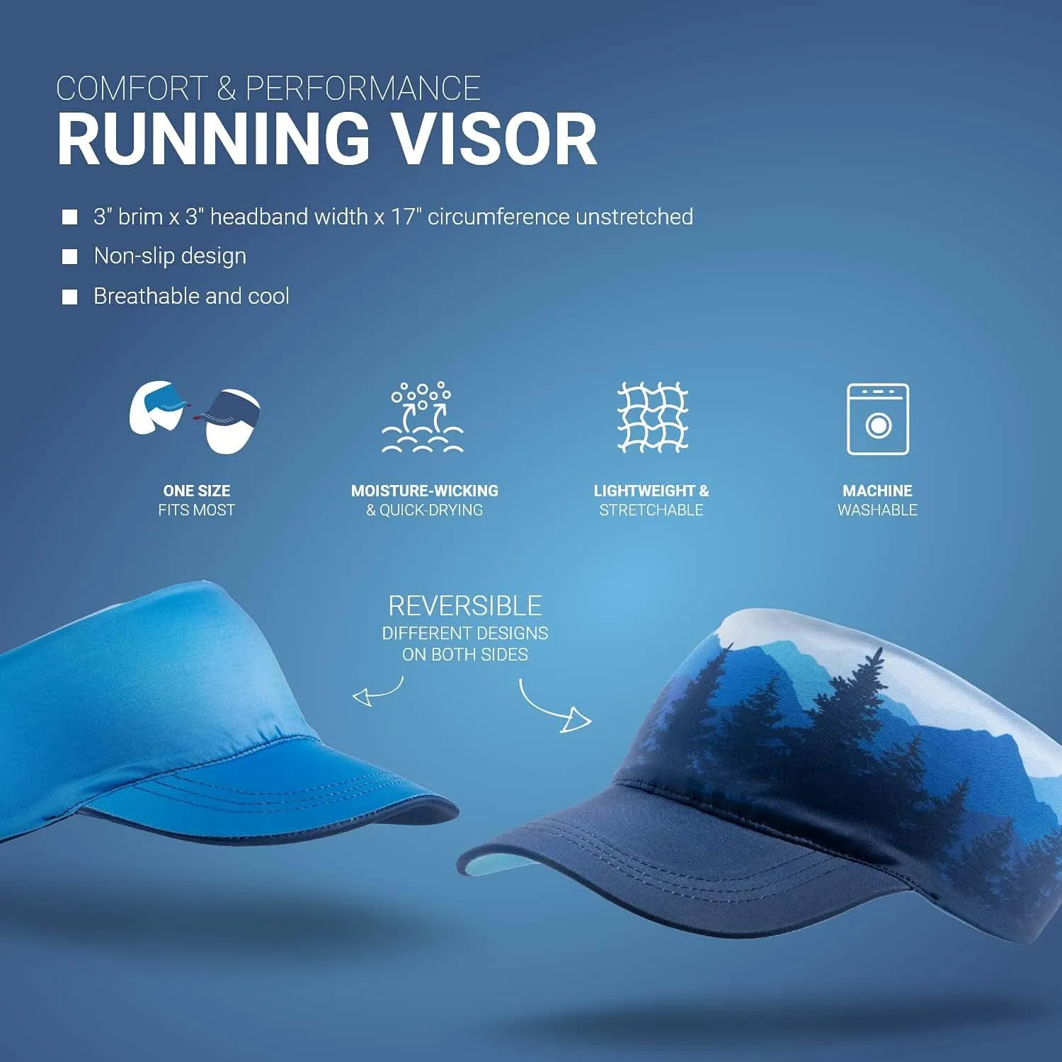 Gone For a Run Runners Lightweight Comfort Performance Visor | Multiple Designs | One Size Fits Most