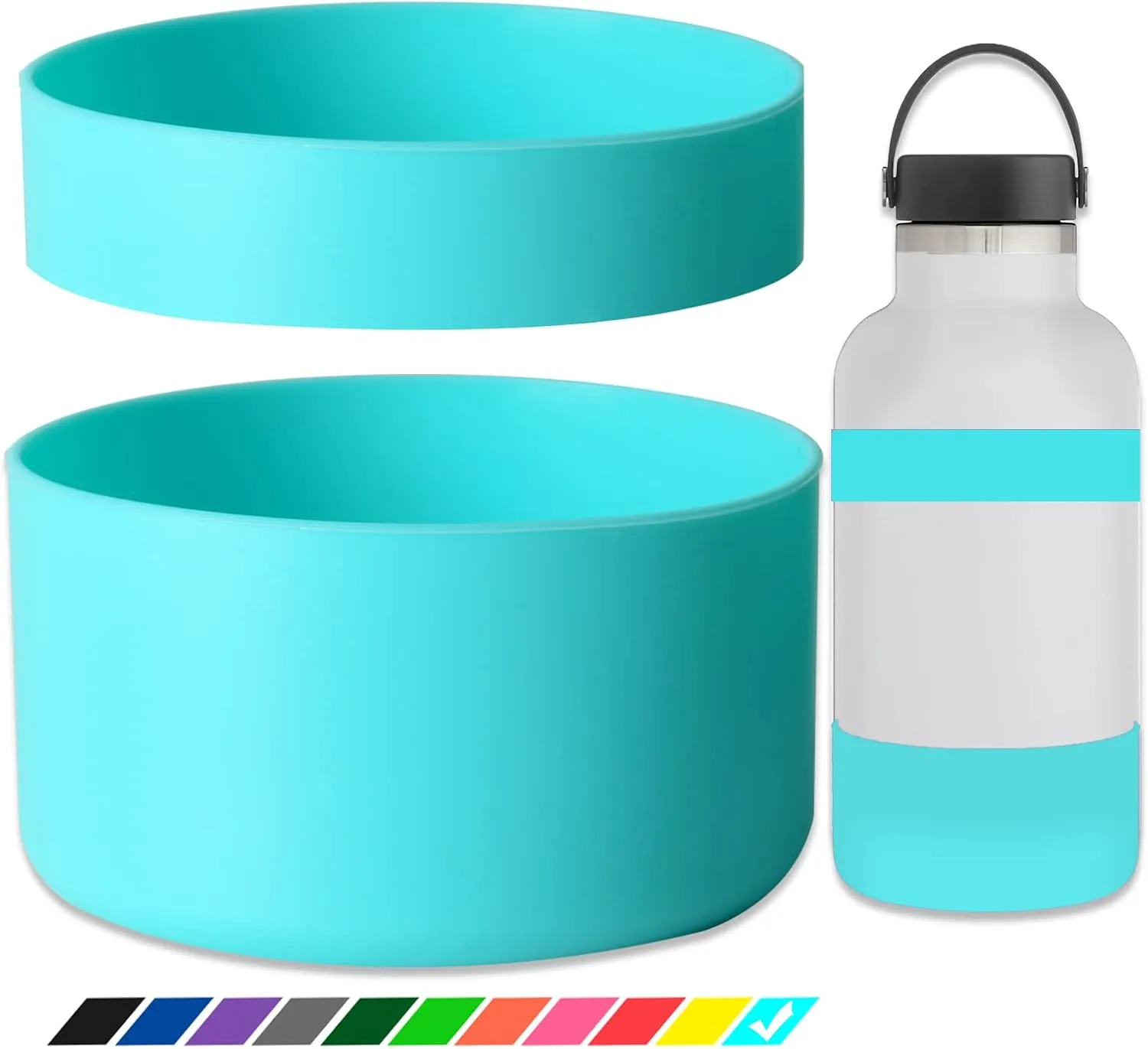 Greant Double Protective Water Bottle Boot Compatible with Hydro Flask, Silicone Flex Boot Compatible with Hydroflask Boot, Universal Anti-Slip Bottle Sleeve, 3 Sizes to Choose
