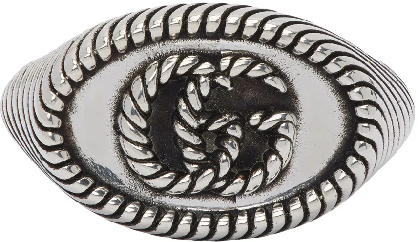 Gucci Silver Double G Marmont Pinky Ring