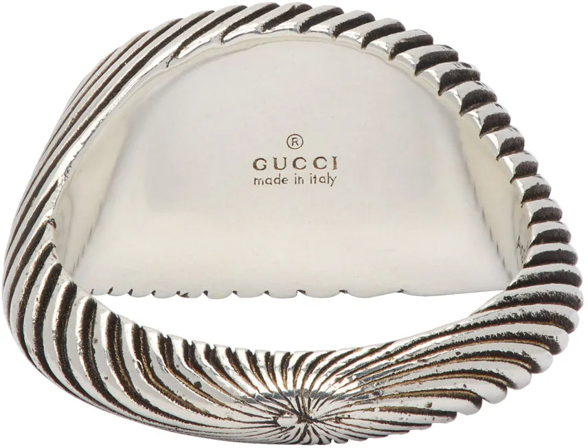 Gucci Silver Double G Marmont Pinky Ring