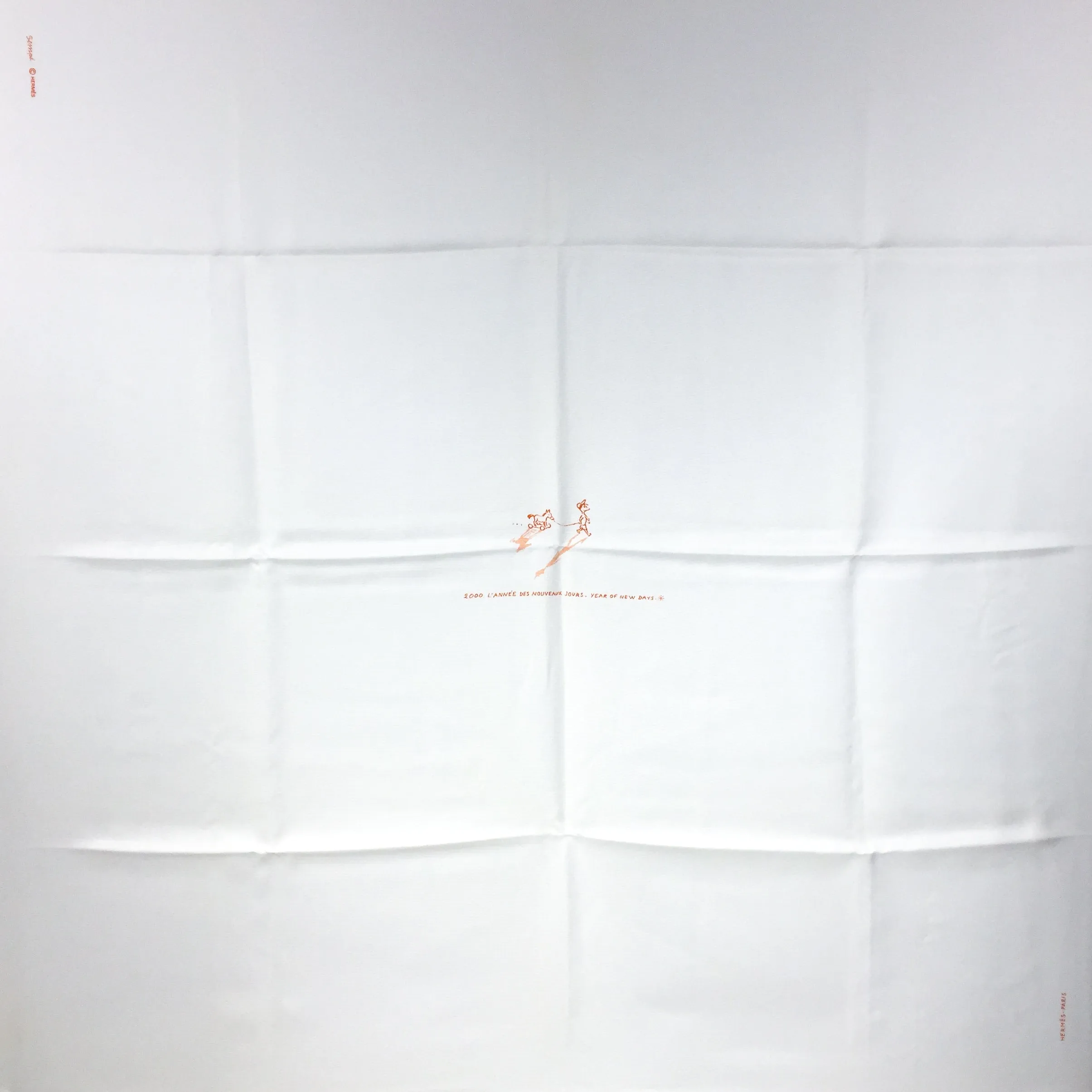 Hermes Silk Scarf 2000 L'Annee des Nouveaux Jours Rare