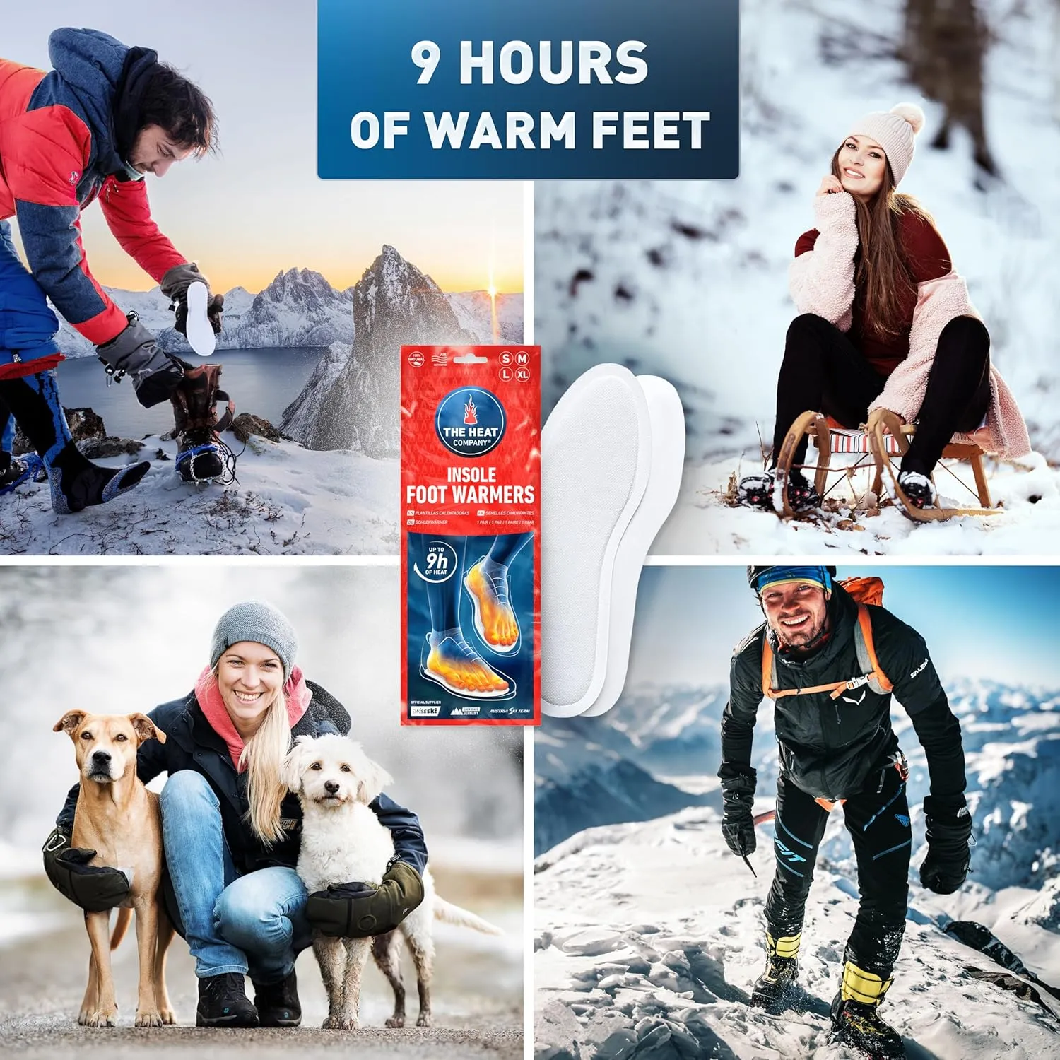 Insole Foot Warmers - 6, 12 or 32 Pairs  S, M, L, XL  9h of Warmth - Air Activated Feet Warmers - Purely Natural - Toe Warmers for Feet - Insole Foot Warmers for Women & Men