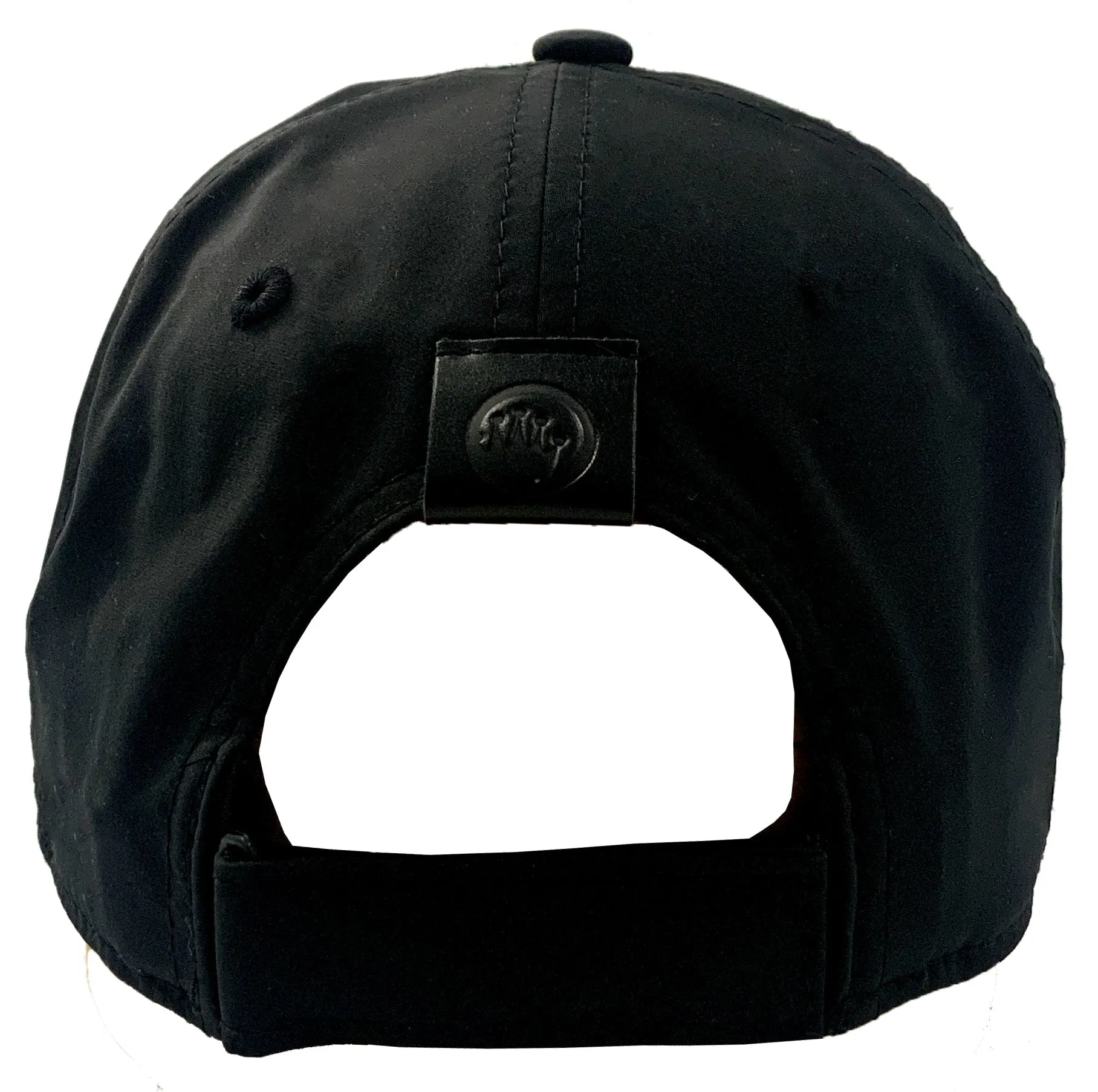 KING OF THE BEACH Miramar Black Leather Patch Hat - Mens Velcro Closure Baseball Cap