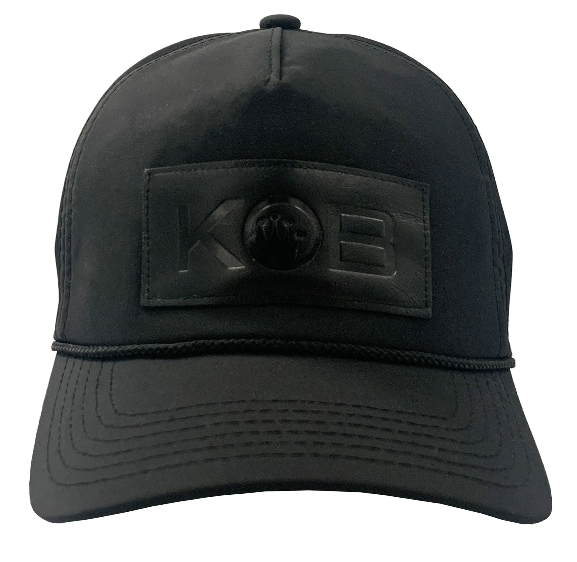 KING OF THE BEACH Miramar Black Leather Patch Hat - Mens Velcro Closure Baseball Cap