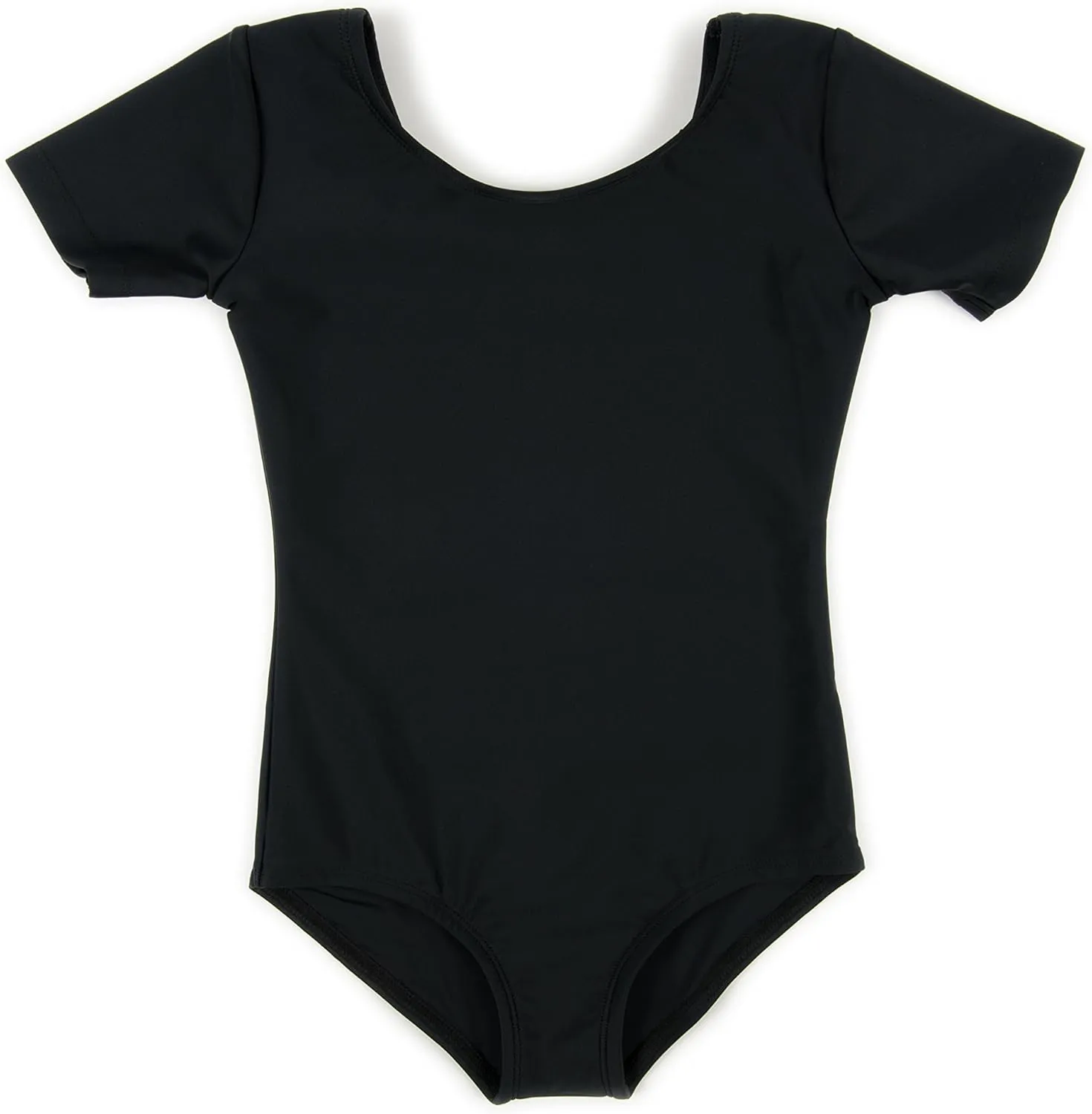 Leveret Girls Leotard Basic Short Sleeve Ballet Dance Leotard Kids & Toddler Shirt (Toddler-14 Years) Variety of Colors