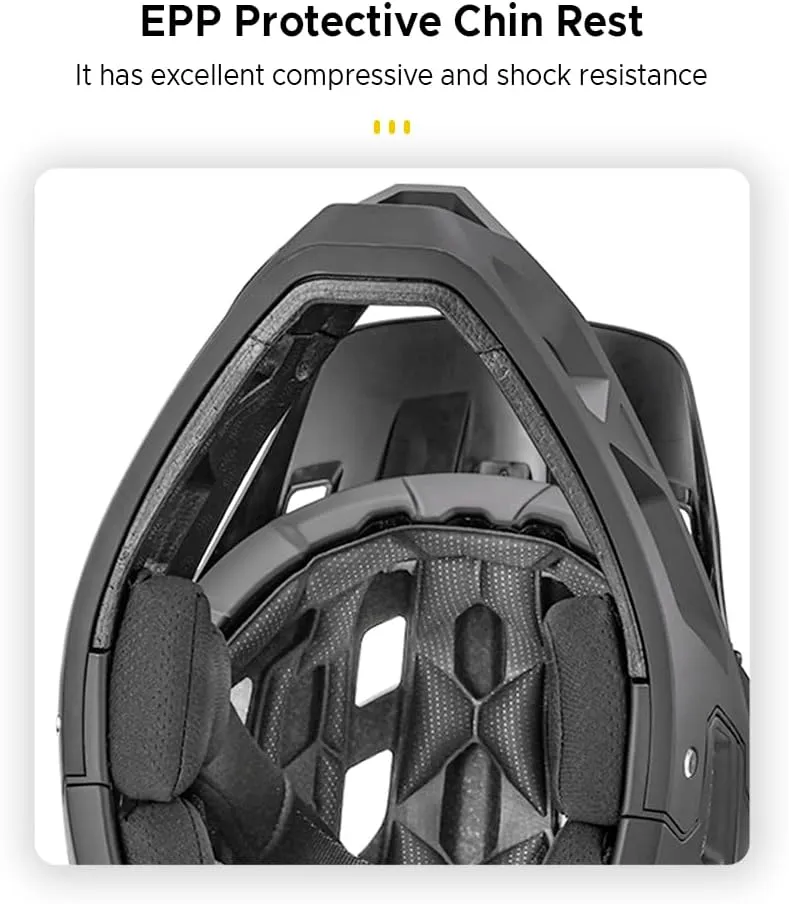 Lixada Adult Bike Helmet, Full Face Mountain Bike Helmet Lightweight Bicycle Helmet with Pads & Visor, Comfort Cycling Helmet Racing Downhill MTB Helmet for Men Women