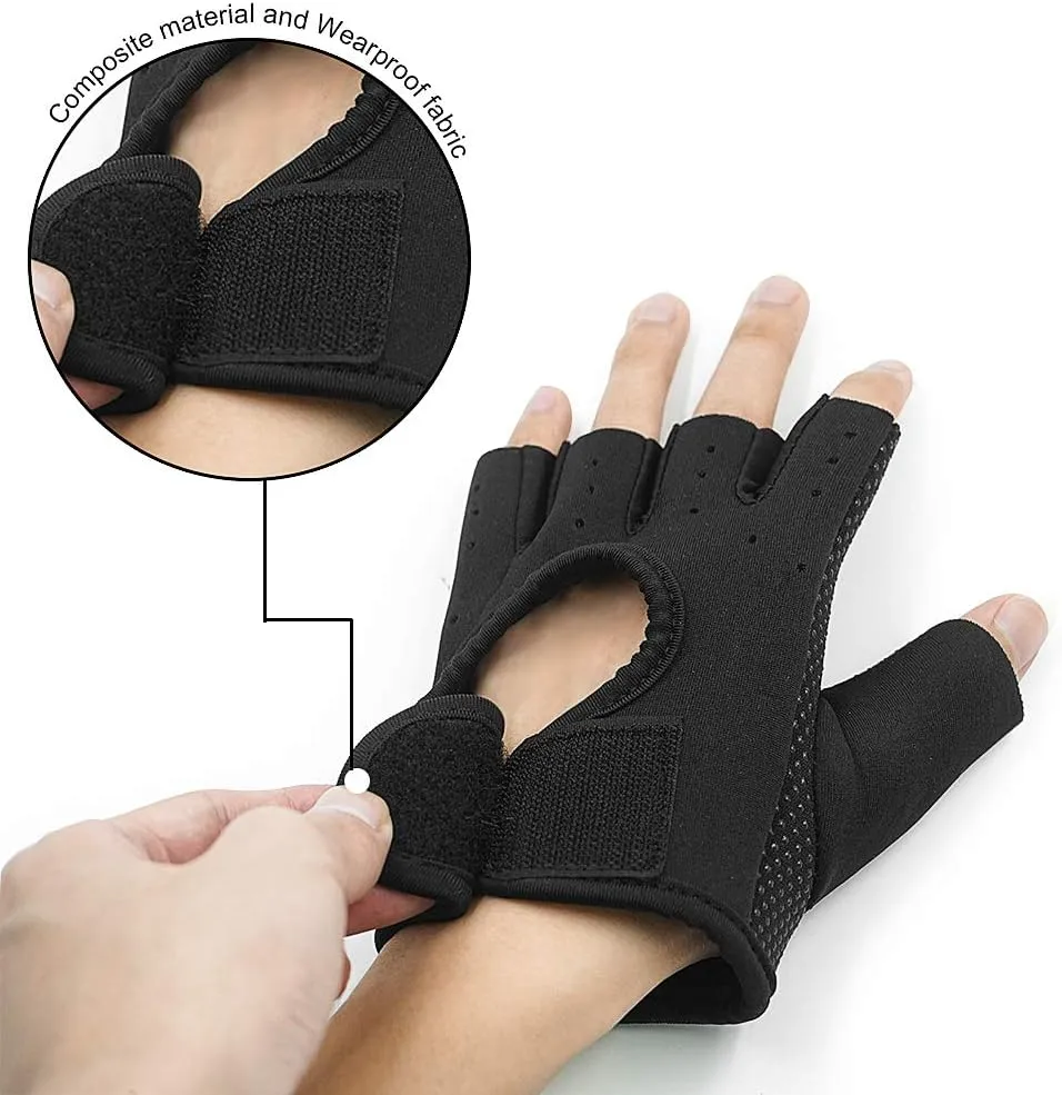 Luwint Kids Fingerless Workout Gloves - Anti-Slip Fitness Mitten for Children Cycling Yoga Weightlifting, 1 Pair