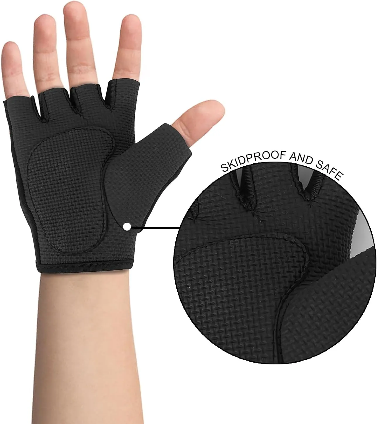 Luwint Kids Fingerless Workout Gloves - Anti-Slip Fitness Mitten for Children Cycling Yoga Weightlifting, 1 Pair