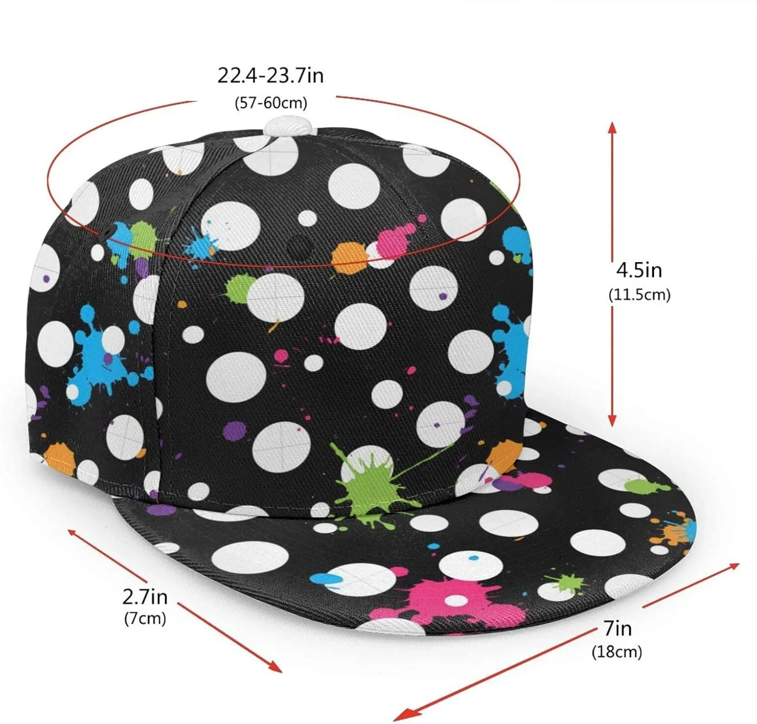 Mens Snapback Baseball Cap Hip Hop Style Flat Visor Adjustable Outdoor Cap Unisex Adjustable Breathable