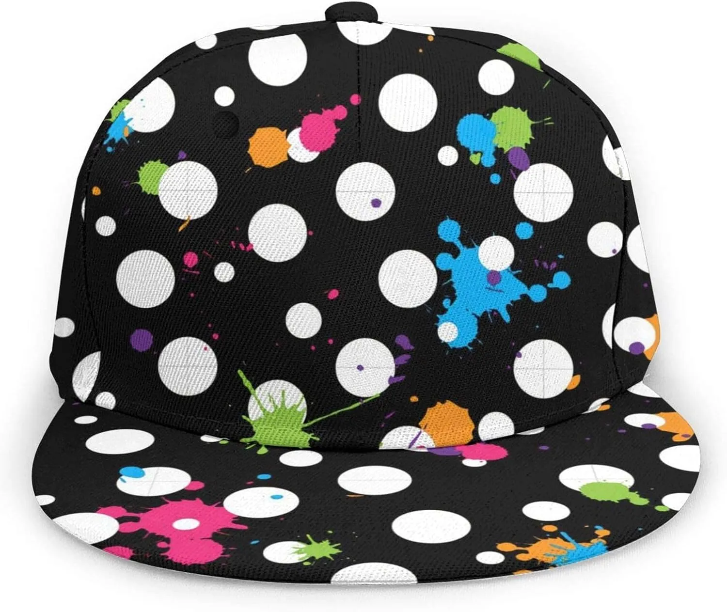 Mens Snapback Baseball Cap Hip Hop Style Flat Visor Adjustable Outdoor Cap Unisex Adjustable Breathable