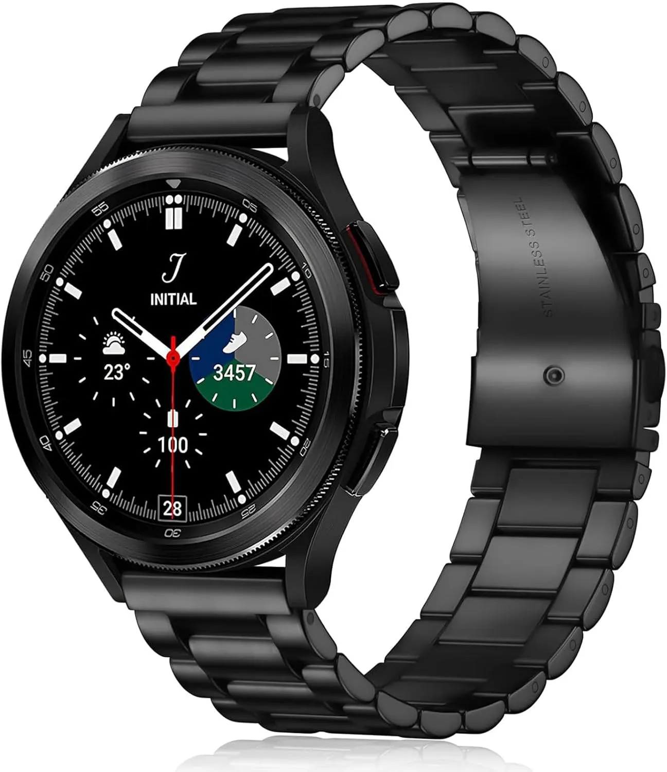 Nelumbo Quick Release Metal Chain Watch Bands,22MM Solid Stainless Steel Business Bracelet Strap for Samsung Gear S3/Galaxy Watch 46mm(2019)/Galaxy Watch 3 45mm