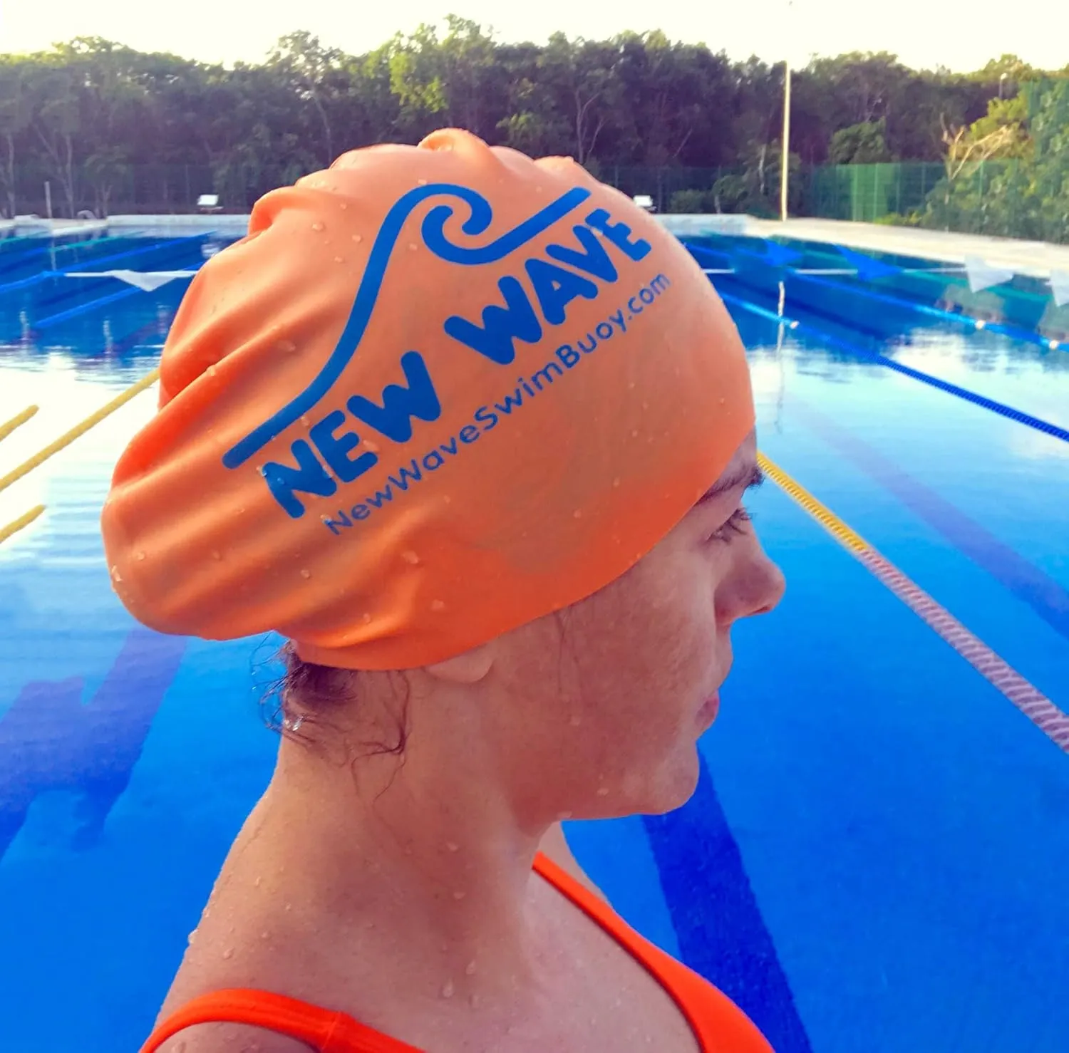 New Wave Swim Cap - Silicone Swim Cap by New Wave Swim Buoy (60g Large)