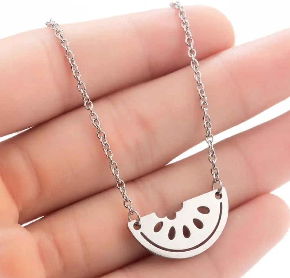 NOUMANDA Personalized Watermelon Pendant Necklace Fashion Fruit Summer Style Watermelon Bracelet Stainless Steel Jewelry