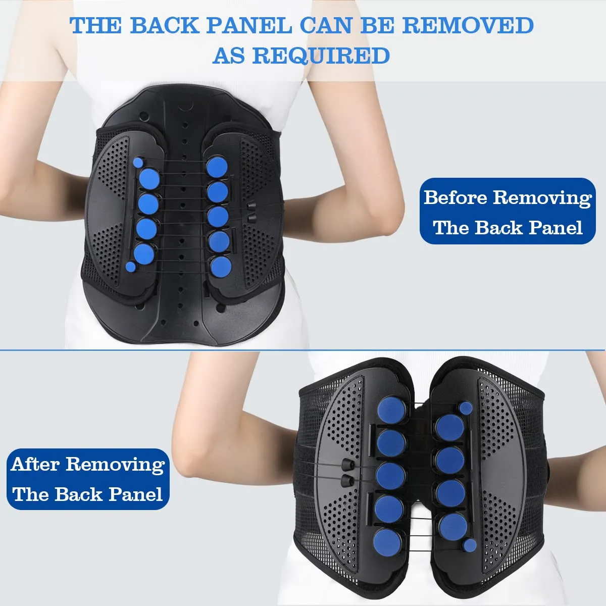 Nvorliy LSO Lower Back Brace Fit Women & Men, Compression Fracture Back Brace Adjustable Decompression Support for Sciatica, Herniated Discs, Post Op Recovery, Strain and Spine Stenosis (Large)