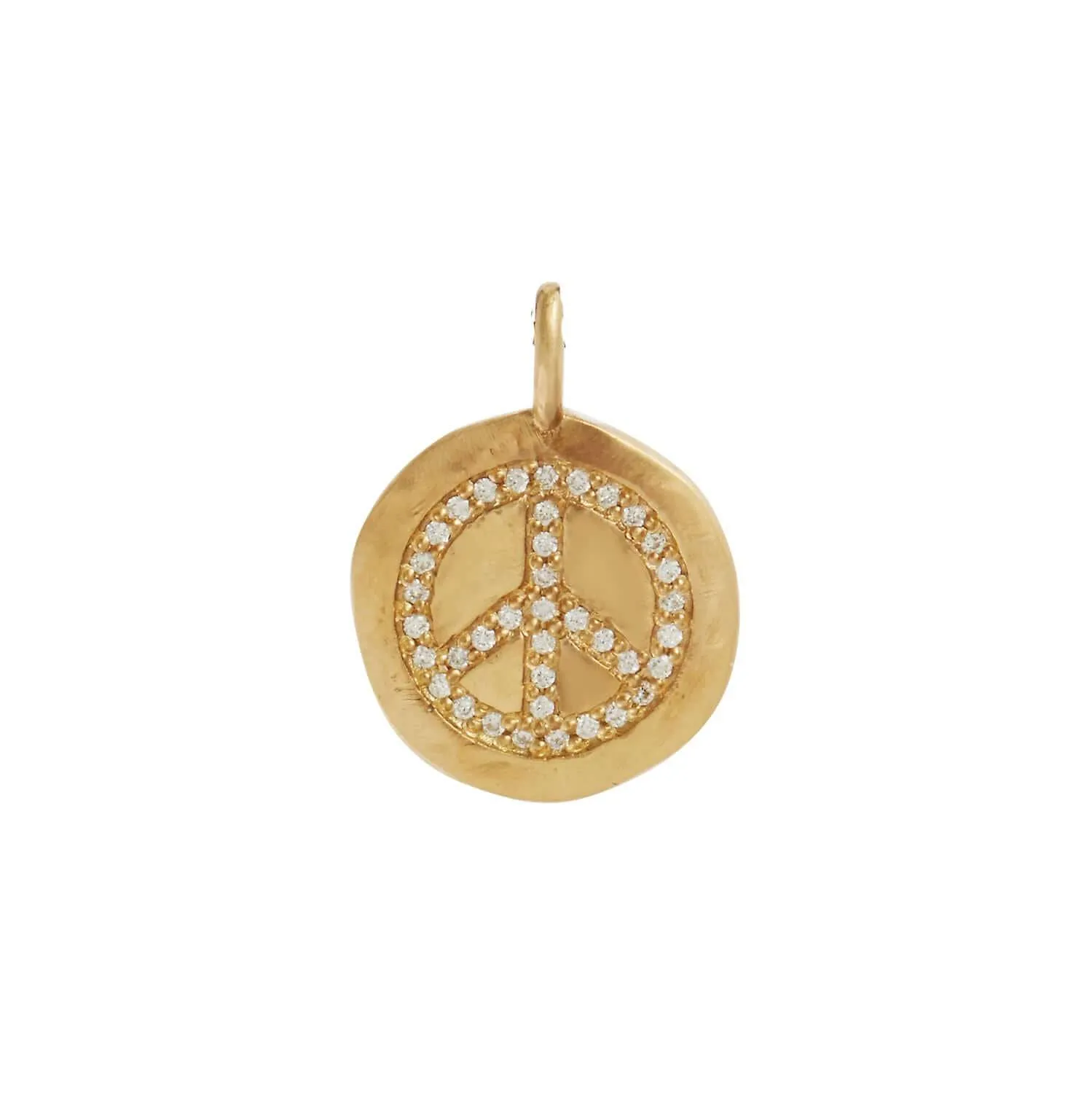 Peace Charm Gold Lock Chain Bracelet