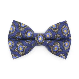 Pet Bow Tie - "Santorini" - Rifle Paper Co® Metallic Gold & Blue Cat Bow / For Cats   Small Dogs (One Size)