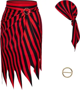 Pirate Accessories Hat Skirt Pirate Costume Womens Dress Pirate Bandana Headband Head Scarf Halloween Cosplay Costume