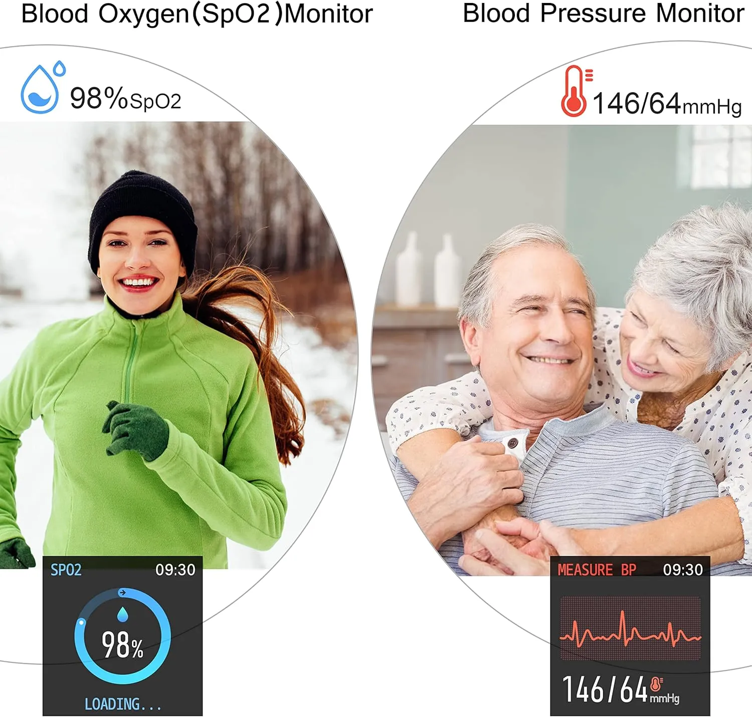 Popglory Smart Watch, Smartwatch with Blood Pressure, Blood Oxygen Monitor, Fitness Tracker with Heart Rate Monitor, Full Touch Fitness Watch for Android & iOS for Men Women (Green)