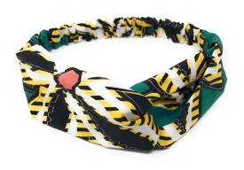 Printed Turban Boho Headband, Stretchy Knotted Headwrap for Girls, Ela