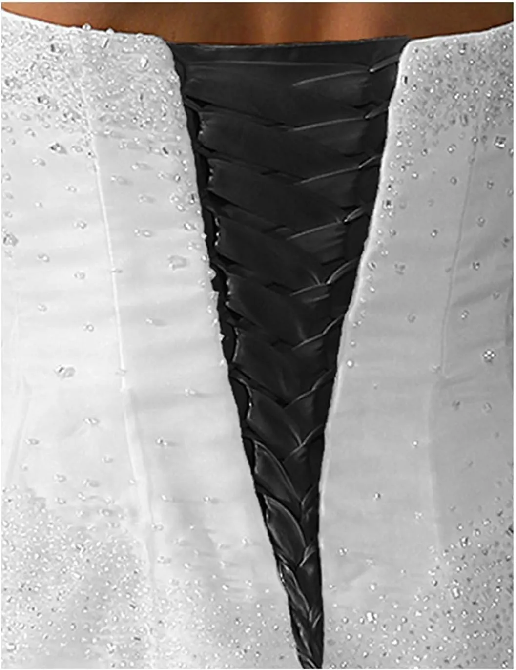 QRBTSCL Women's Wedding Dress Zipper Replacement Adjustable Fit Satin Corset Back Kit Lace up for Prom Dress