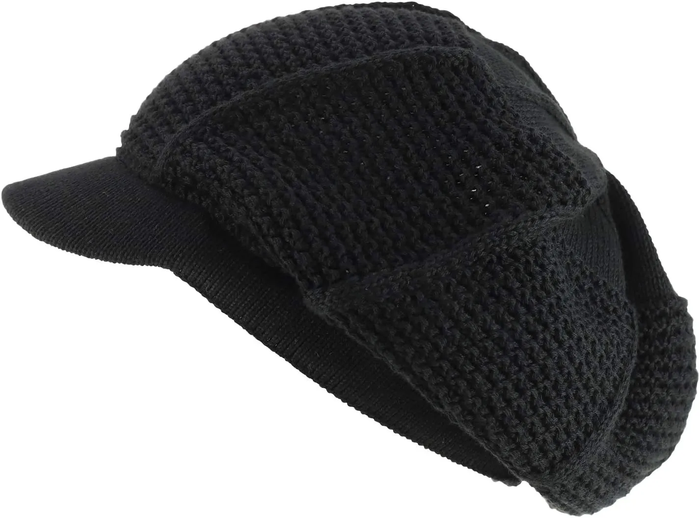 RGY Striped Knit Deep Crown 100% Cotton Rasta Beanie Visor