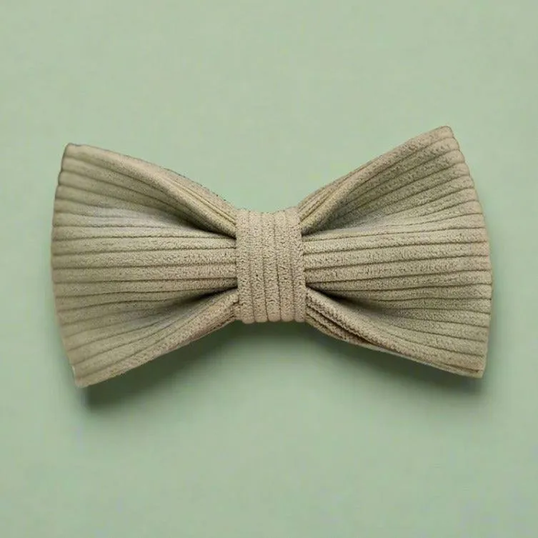 Sage green corduroy dog bow tie