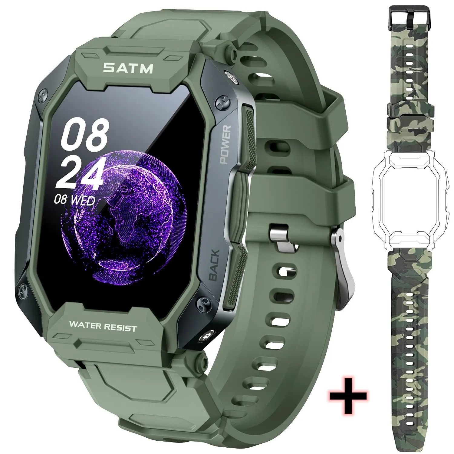 SKMEI 380mAh Swimming Smartwatch 1.71 inch IP68 Waterproof Heart Rate Monitor Pedometer Sports Smart Watch Men for android ios