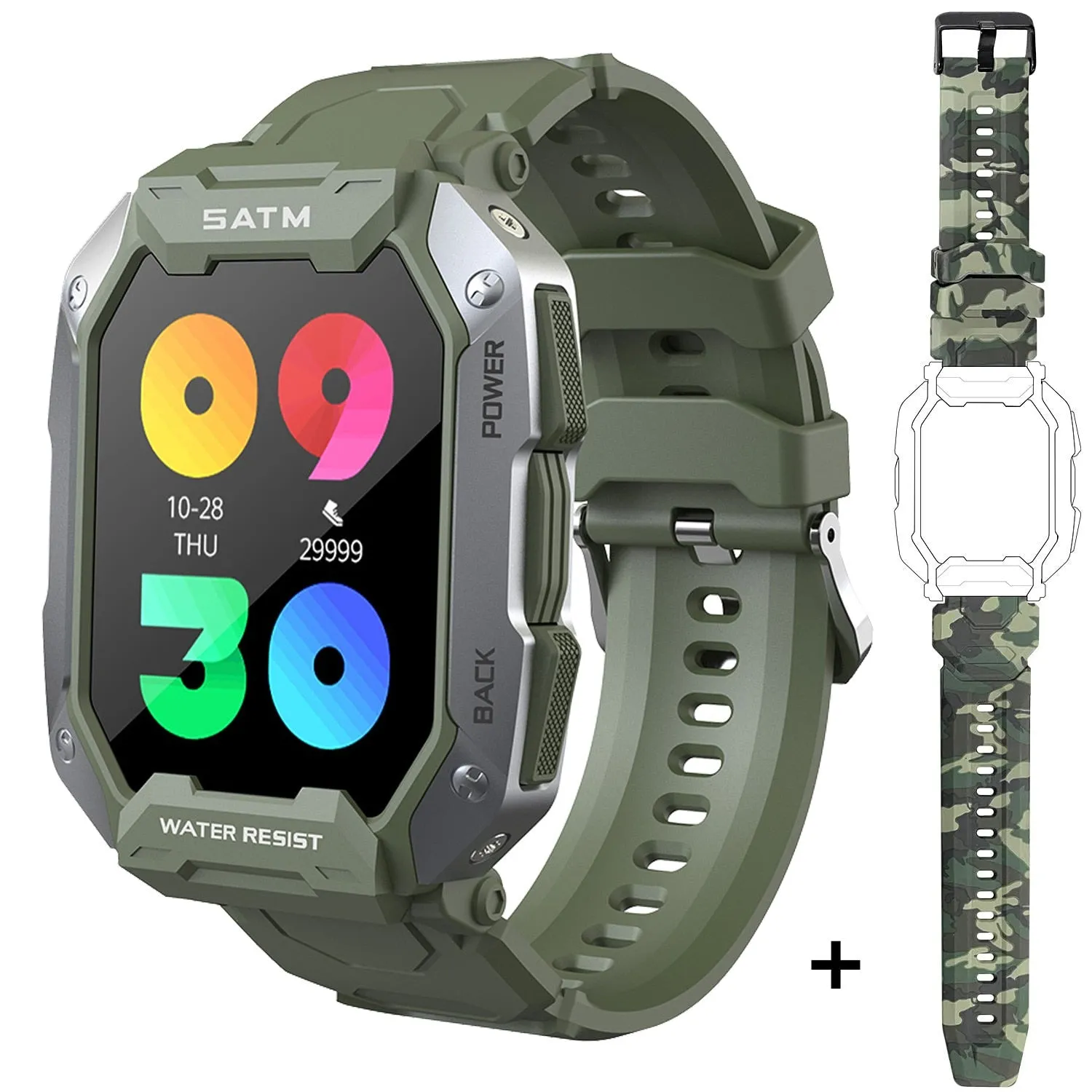 SKMEI 380mAh Swimming Smartwatch 1.71 inch IP68 Waterproof Heart Rate Monitor Pedometer Sports Smart Watch Men for android ios