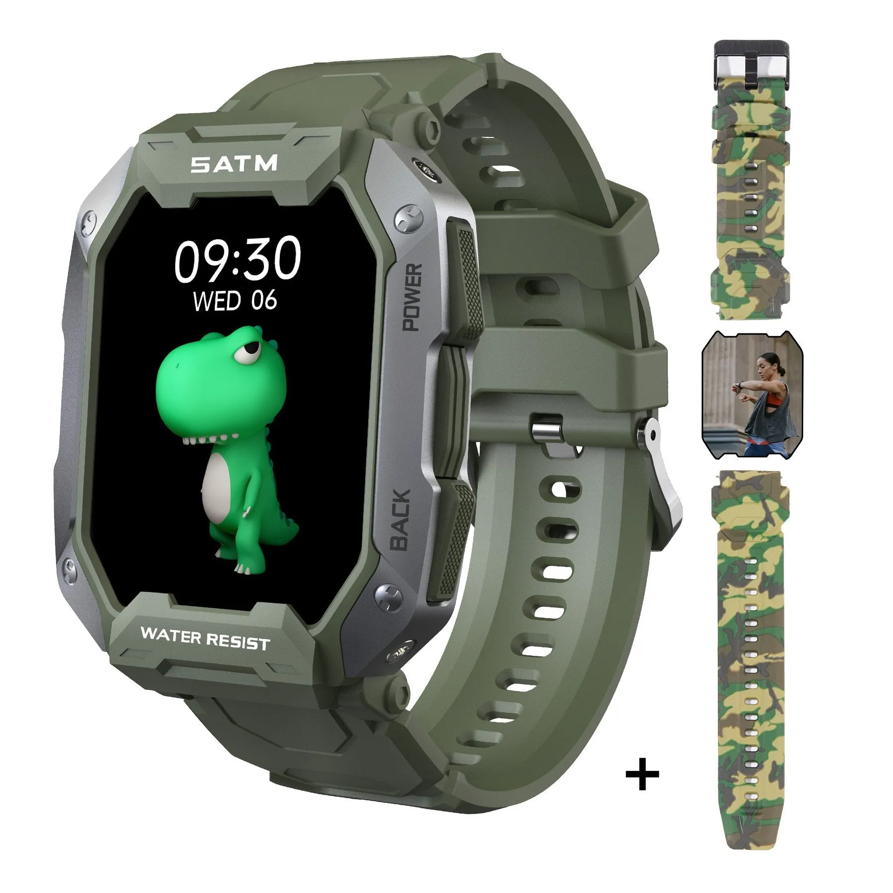 SKMEI 380mAh Swimming Smartwatch 1.71 inch IP68 Waterproof Heart Rate Monitor Pedometer Sports Smart Watch Men for android ios