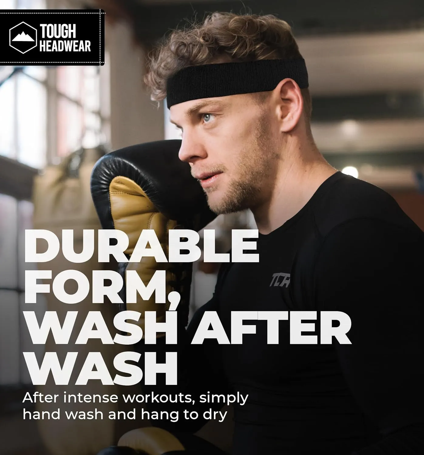 Sports Sweatband Headband Wristband Set - Terry Cloth Headbands for Men & Women, Head & Wrist Sweat Bands for Tennis, Sports, Basketball, Gym, Exercise
